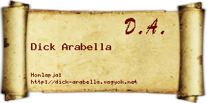 Dick Arabella névjegykártya